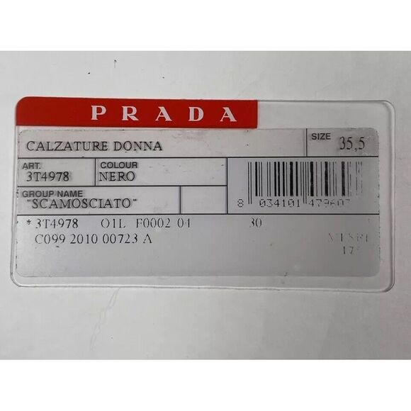 Women's Prada Suede Sz 5 Ankle Zip Booties Block Heel Black With Box & Shoe Bag - Picture 8 of 13